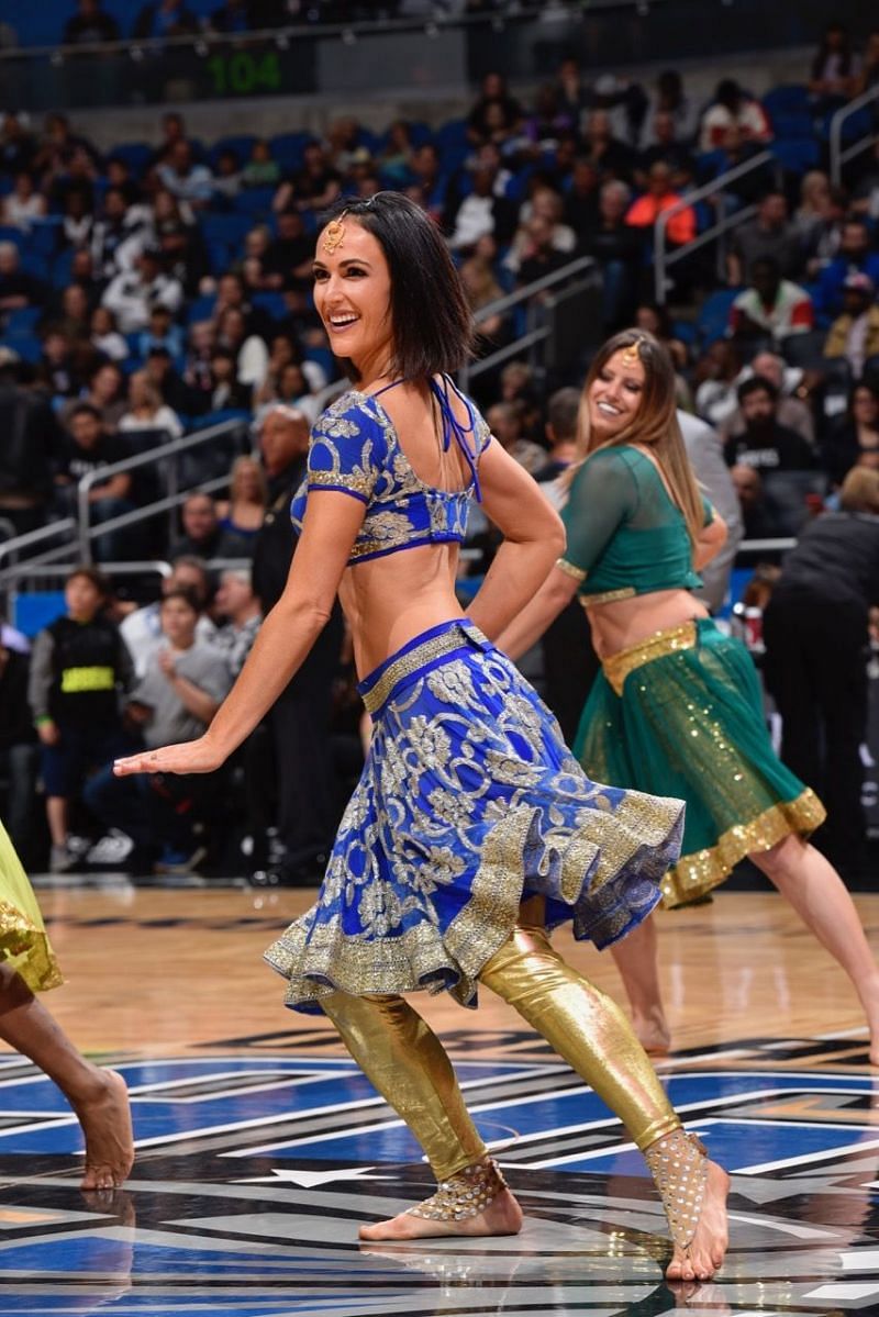 Orlando Magic Dancers performing on a Bollywood number