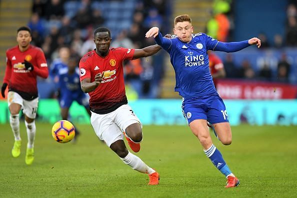 Eric Bailly in action against Leicester City
