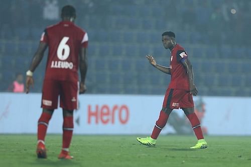 Ogbeche didn't have a great day at the office today despite scoring the equaliser (Image Courtesy: ISL)