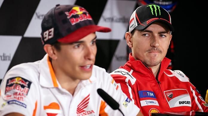 Marc Marquez (in white)