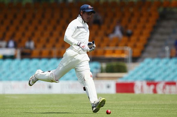 Wriddhiman Saha in action.