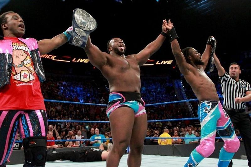 The New Day after retaining tag titles on Smackdown