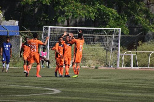 South United FC celebrate their goal