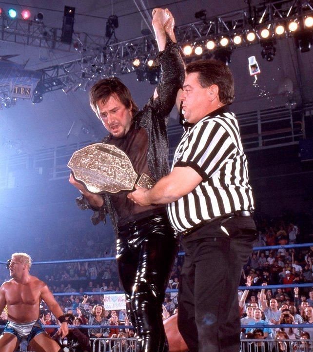 David Arquette can&#039;t believe he just won the WCW world heavyweight championship. Neither could any of the fans
