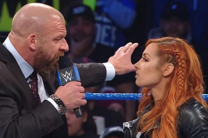 Triple H confronts Becky Lynch on SmackDown Live