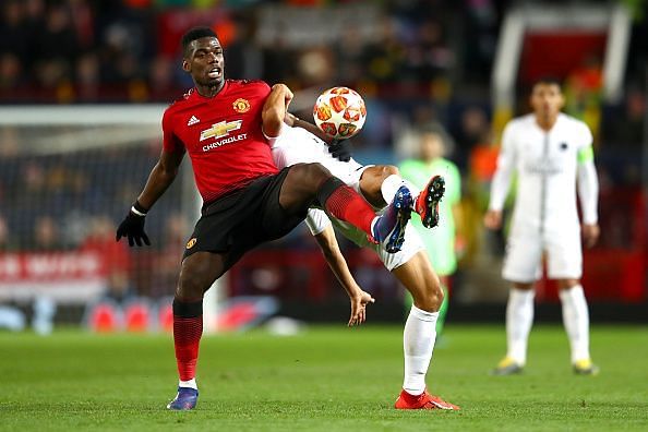 Paul Pogba in action against PSG