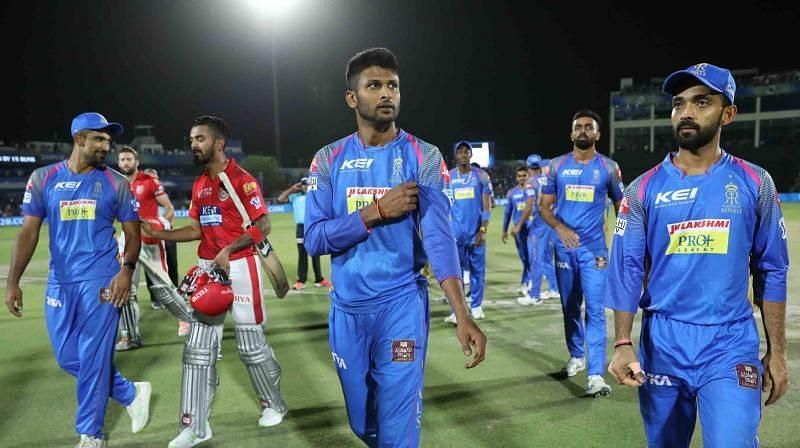 KL Rahul walks out after a brilliant 95 against Royals