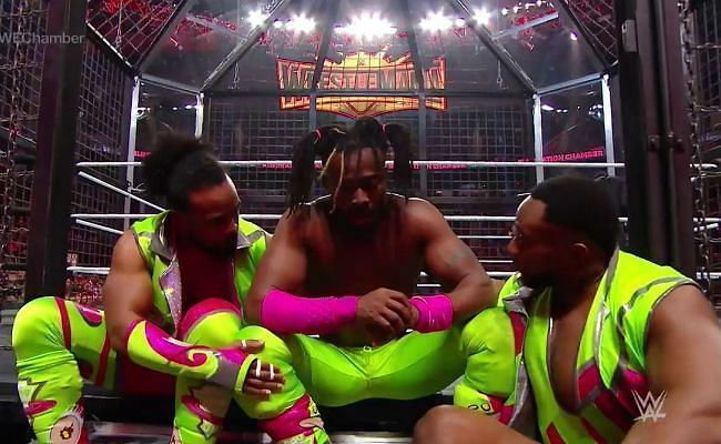 Xavier Woods and Big E support Kingston following his Elimination Chamber match