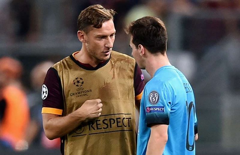 Two of the greatest players to have ever played in the false-nine roles. Francesco Totti and Lionel Messi thrived in the deep-lying forward role