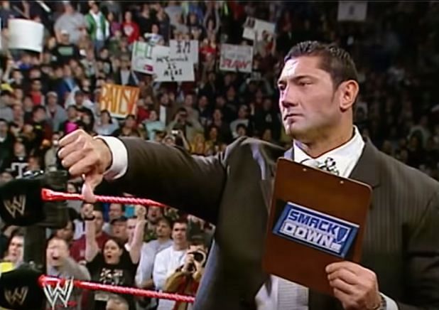 The infamous contract signing on Raw, when Batista turned on Triple H