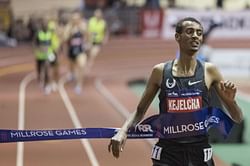 Kejelcha just misses world indoor record at Millrose Games