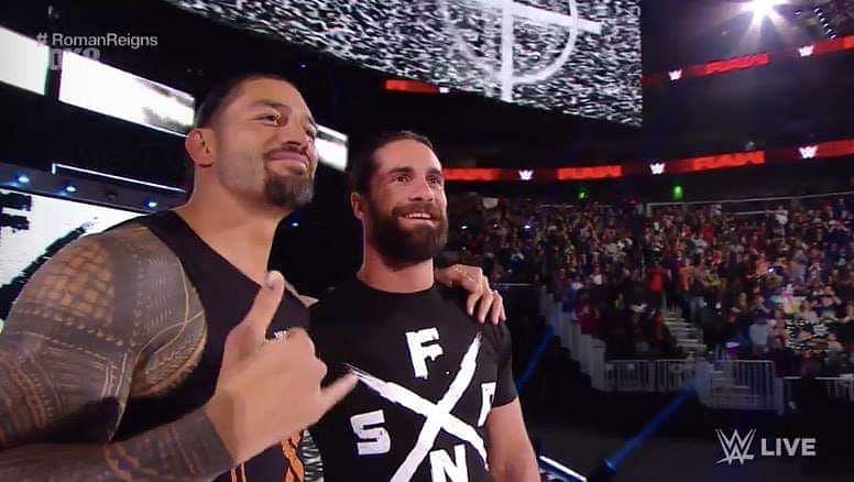 Roman Reigns was greeted by Seth Rollins!