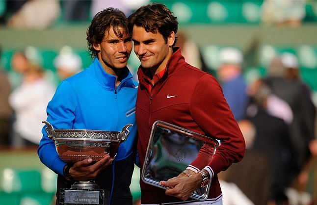 Nadal and Federer at the 2011 French Open