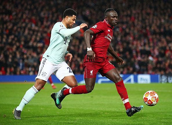 Serge Gnabry and Sadio Mane in action