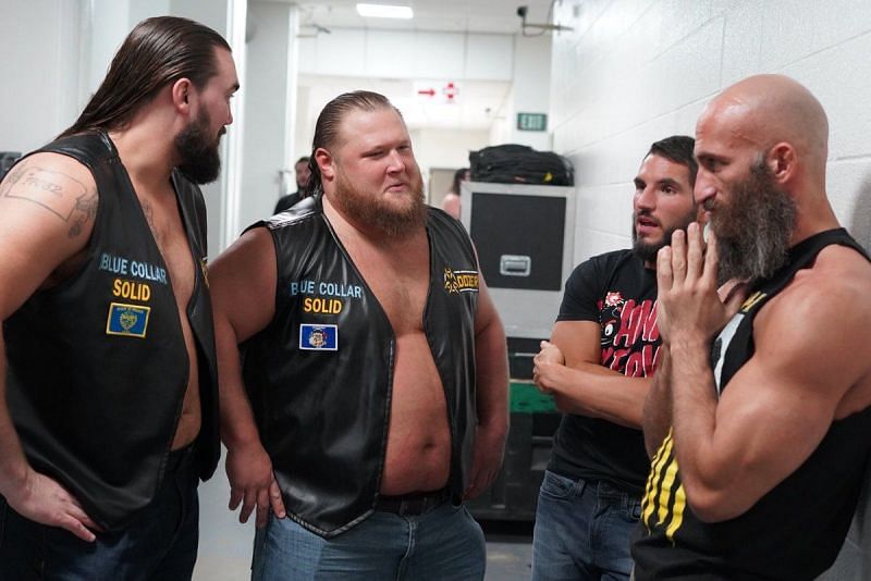 DIY talking to Heavy Machinery backstage on Raw