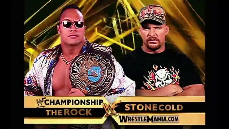 Image result for the rock vs stone cold wrestlemania 17