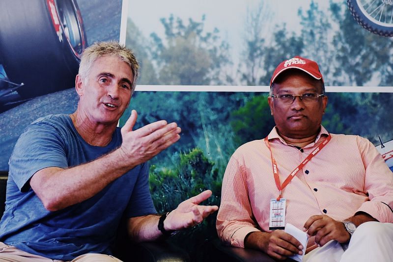 Mick Doohan with the MD of MRF 