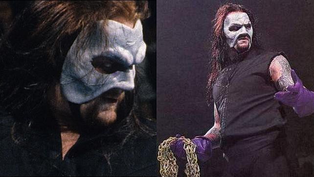 The Deadman wore a mask after suffering an injury to his face by Mabel.