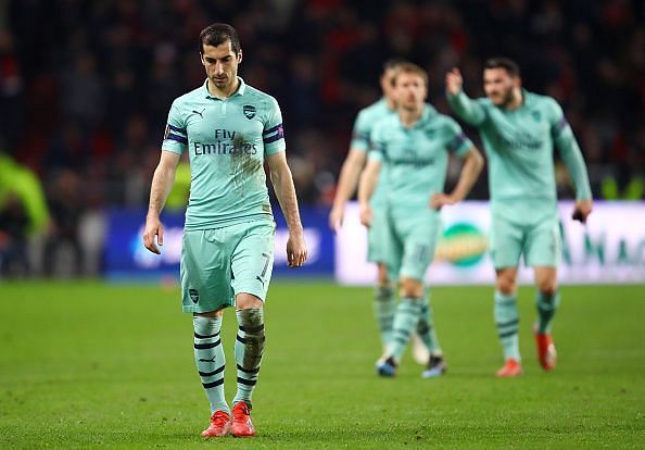 Arsenal lost 3-1 to Stade Rennais in the Europa League round of 16