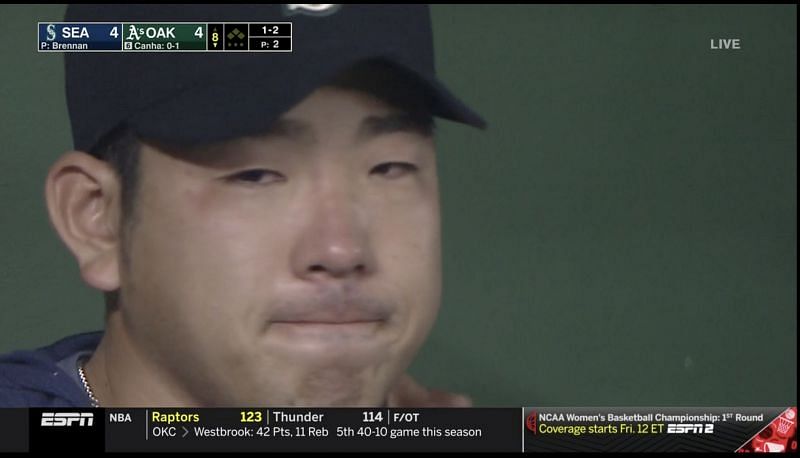 Mariners Rookie Pitcher, Kikuchi Yusei, Sheds A Few Tears Watching His Hero, Suzuki Ichiro, Exit A Baseball Game For the Final Time.