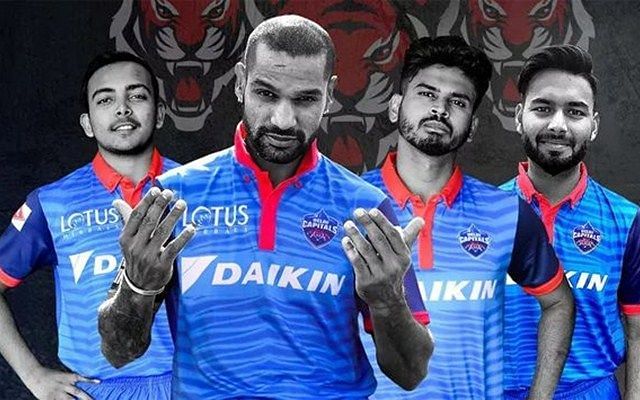 Delhi Capitals players sporting their new jersey