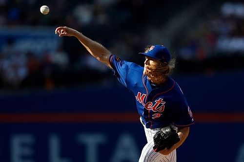 The New York Mets' Noah Syndergaard in action against the Miami Marlins