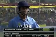 A nervous MS Dhoni fell run-out for a golden duck.