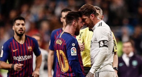 Both captains forehead to forehead: Ramos brought Messi down with a forearm to the face