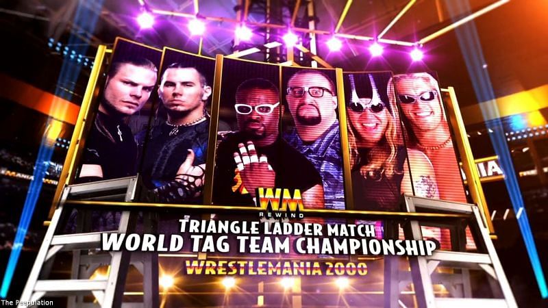 Image result for triangle ladder match wrestlemania 2000