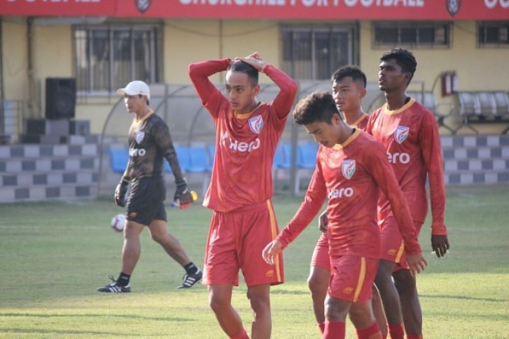 National team players at the India U-23 camp in Goa