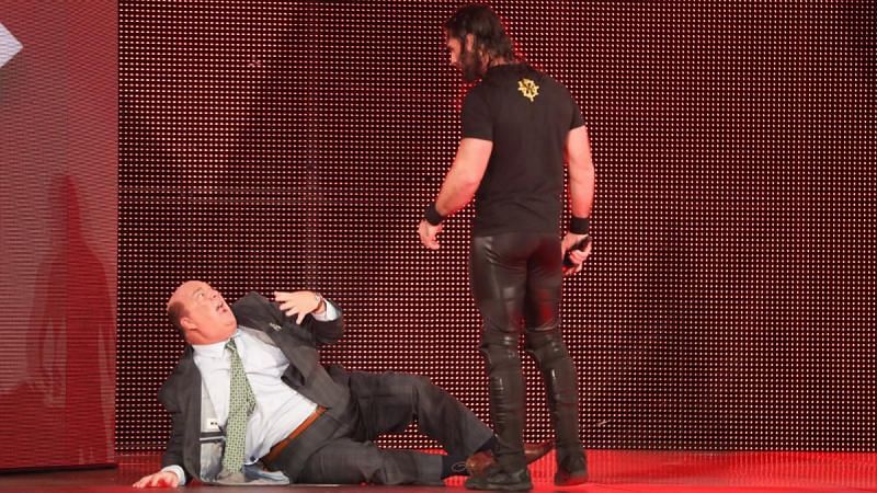 Paul Heyman and Seth Rollins had a confrontation during the episode
