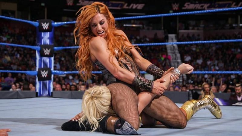 Becky locked the Dis-Arm-Her on Flair tonight