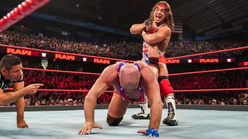 Angle faced fellow Olympian Chad Gable in a blockbuster match which could&#039;ve easily been WrestleMania worthy.
