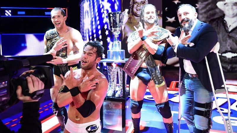 Kyle O&#039;Reilly, Bobby Fish, Roderick Strong and Adam Cole