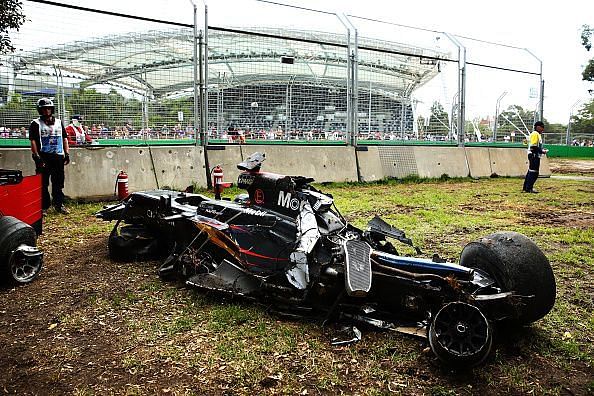 This was what was left of Alonso&#039;s McLaren after the crash.