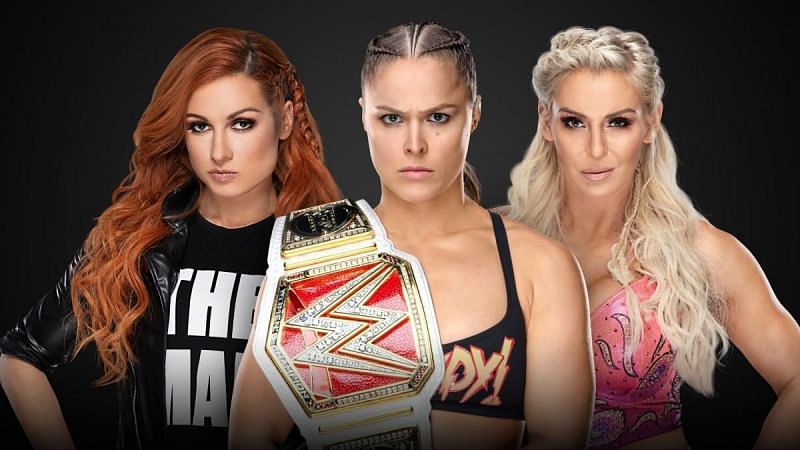 Ronda Rousey defends her Raw Women&#039;s Championship against Becky Lynch and Charlotte Flair at Wrestlemania 35