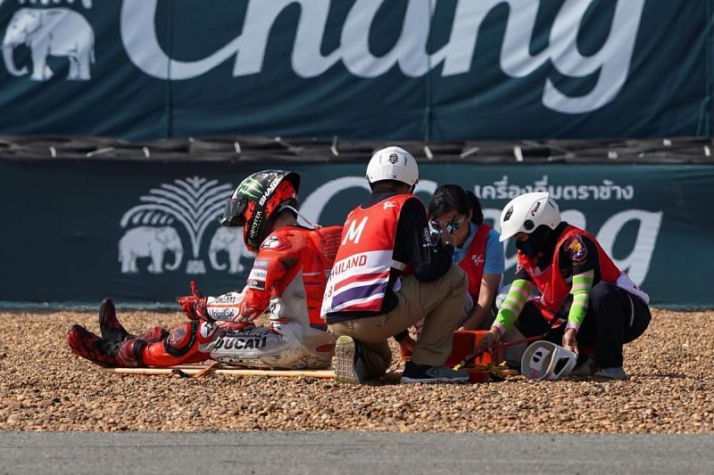 Lorenzo suffered crashes that kept him away from racing