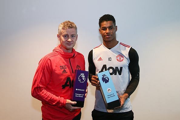 Solskjaer (L) and Rashford