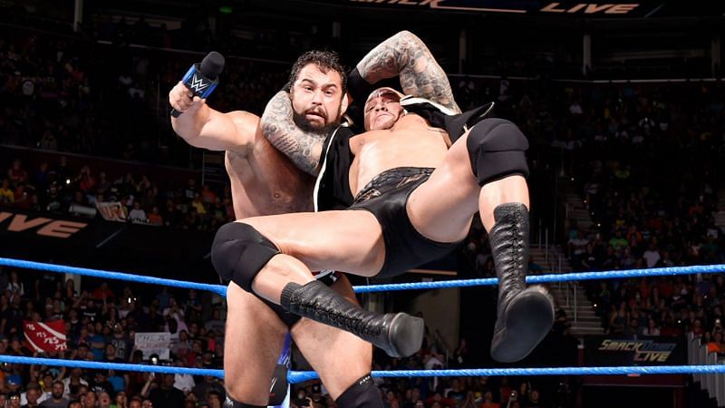 Orton levels the Bulgarian Brute with an RKO on SmackDown Live.