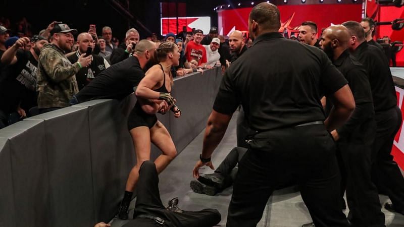 Ronda Rousey lashed out at security officials and dismantled Dana Brooke during the episode