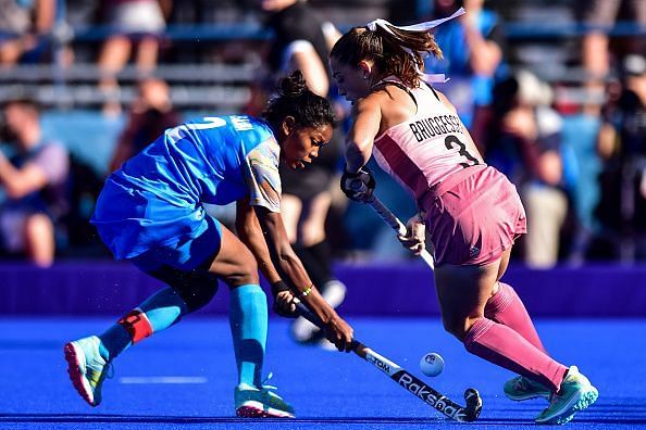 Salima in action at the YOG final against Argentina