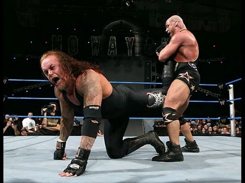 Image result for kurt angle vs the undertaker no way out