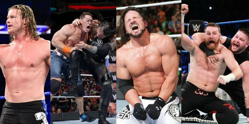 Dolph Ziggler, John Cena, Baron Corbin, AJ Styles, Sami Zayn, and Kevin Owens met at WWE Fastlane