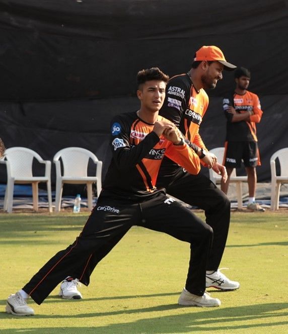 Abhishek during a practice session for the Sunrisers