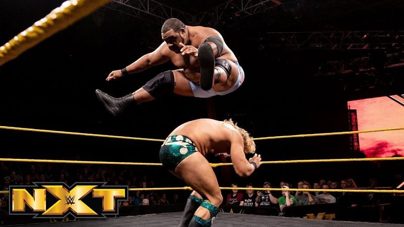 If you thought Limitless Keith Lee was just another plodding three hundred pounder think again; he can perform the leapfrog as easily as any cruiserweight