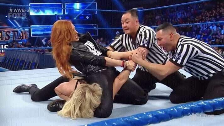 Lynch and Charlotte in action on SmackDown Live