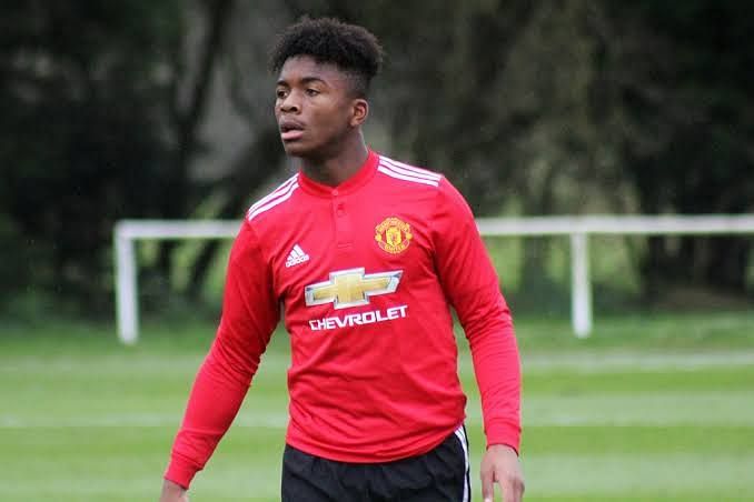 Ethan Laird against Blackburn Rovers Under-18 during Manchester United 1-4 Victory away from home.