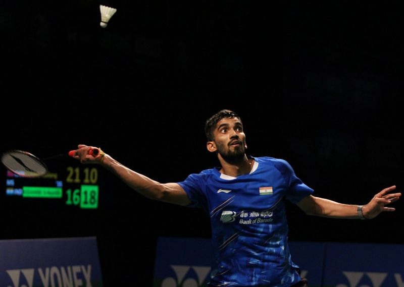 New Delhi: India&#039;s Kidambi Srikanth in action against China&#039;s Huang Yuxiang during the 2019 India Open badminton tournament in New Delhi, on March 30, 2019. Kidambi Srikanth beat China&#039;s Huang Yuxiang 16-21, 21-14, 21-19 on Saturday to enter the final of the tournament. (Photo: IANS)