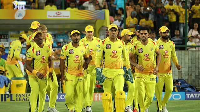 The CSK team getting on the field