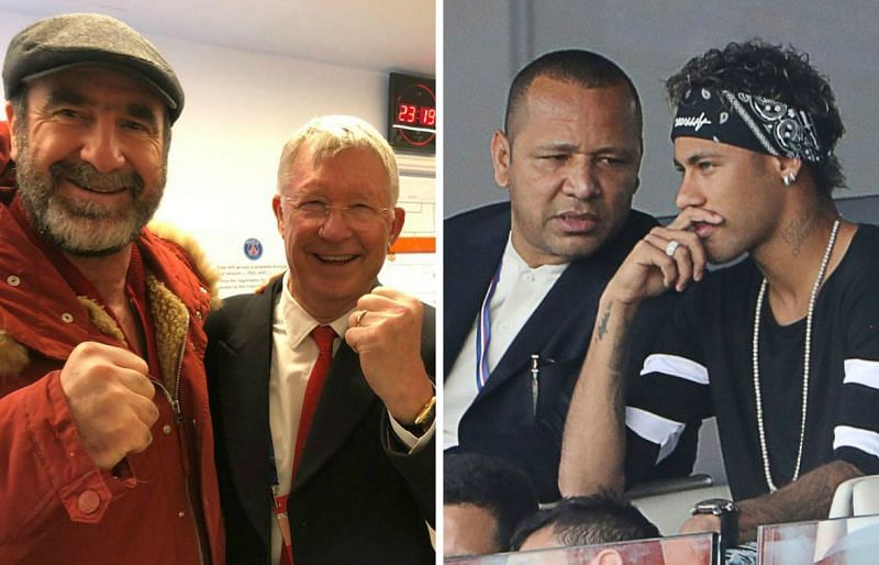 Eric Cantona and Neymar Sr were reportedly involved in a bust-up after United&#039;s game.